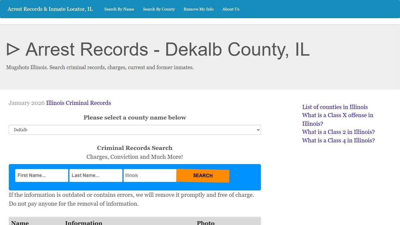 ᐅ Arrest Records - Dekalb County, IL